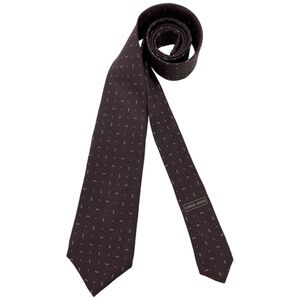 ARMANI COLLEZIONI Brown Geometric Silk LUXURY Tie ITALY